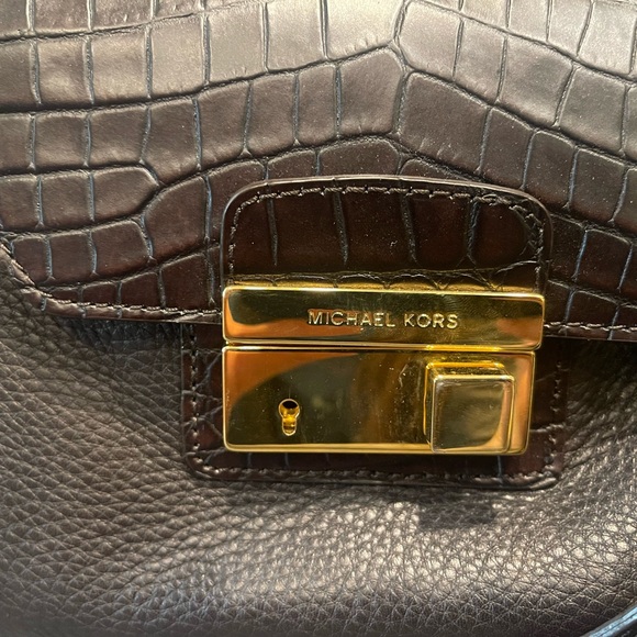 Michael Kors Collection Bag Suede Sides and Embossed Front Pocket - Picture 2 of 3